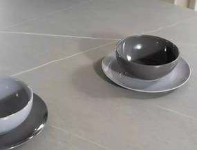 Masa rotunda Murano gri/negru mat ø120/h76 cm