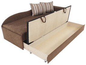 Divan extensibil, maro/cu perne modelate, dreapta, AGA D