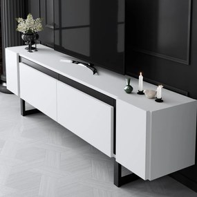 Comoda TV, Hanah Home, Yildiz, 180x50x30 cm, Alb/Negru