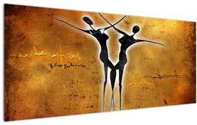 Tablou perechii dansând pictate (120x50 cm)