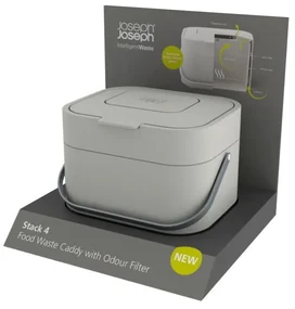 Recipient pentru deșeuri compostabile Joseph Joseph IntelligentWaste, 4 l, alb