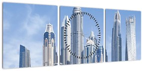 Tablou - Zgârie-nori (cu ceas) (90x30 cm)