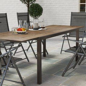 Outsunny Masă Extensibilă pentru Terasă cu Margini din aluminiu, 160/240x90x74 cm, Maro | Aosom Romania