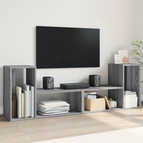 Dulapuri TV, 2 buc., gri sonoma, 75x30x50 cm, lemn prelucrat