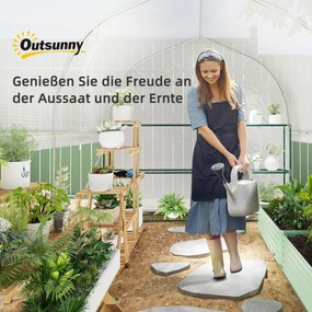 Outsunny Serra Polytunnel 3 x 2 x 2 m cu pereți laterali rabatabili, înveliș din plastic rezistent la UV și cadru din oțel, Alb | Aosom Romania