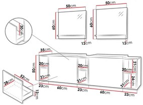 Set mobilier baie Nadalo IV (negru). 1122705