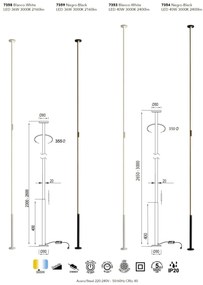 Lampadar LED vertical design modern minimalist VERTICAL 36W negru