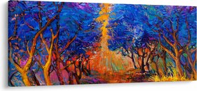 Tablou - Coroane de copac de toamnă, impresionism modern (120x50 cm)