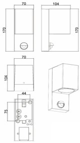 Corp de iluminat de exterior cu senzor Lucide 69802/01/30 ZARO 1xGU10/7W/230V IP65 negru