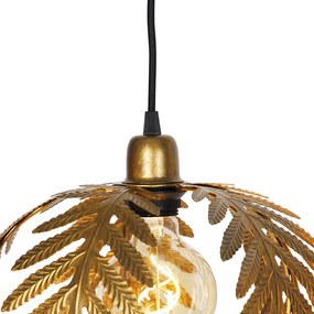 Lampă suspendată vintage din alamă cu 3 lumini - Botanica