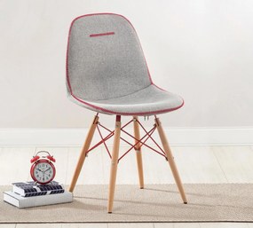 Scaun pentru copii, tapitat cu stofa cu picioare din lemn Quatro Chair Grey