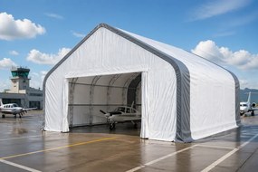 Hangar pentru avioane, 13x13x7.5 m, Alb/Gri,
