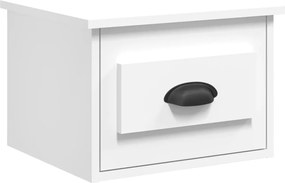 vidaXL Noptieră de perete, alb, 41,5x36x28 cm