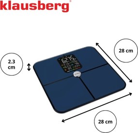 Cantar de baie smart cu analiza corporala Klausberg KB-7940 albastru