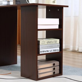 Birou cu 3 sertare si 3 rafturi reversibile, birou din lemn de 120 cm, culoare nuc HOMCOM | Aosom Romania