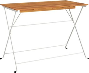 vidaXL Masă bistro pliabilă 100x54x71 cm, lemn masiv de acacia & oțel
