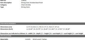 Scaun cu brate design vintage Aristide, negru 114619 HZ