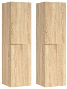 803369 vidaXL Comode TV, 2 buc., stejar Sonoma, 30,5x30x110cm, lemn prelucrat