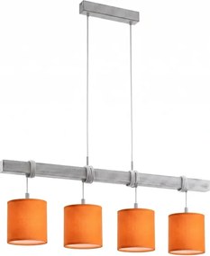 Brilagi - Lustra LED pe cablu NUBILA 4xE27/60W/230V gri/portocaliu
