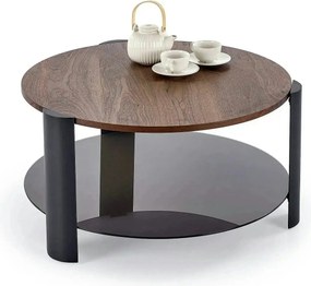 Masuta cafea LIRA, nuc/negru, 80x43 cm