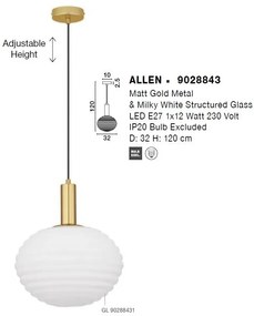 Lustra/Pendul design modern decorativ ALLEN D-32cm