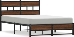 vidaXL Cadru pat metalic fără saltea, stejar maro, 120x200 cm