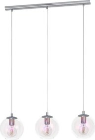 Eglo 901919 - Lustră suspendată pe cablu ARISCANI, 3 x E27, 60 W, 230 V, crom lucios