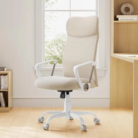 Scaun de birou DINA, max. 120 kg, bej/alb SongmicsHome