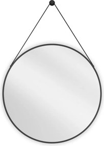 Mexen String oglindă de baie rotundă 70 cm, ramă neagră - 9854-070-070-000-70