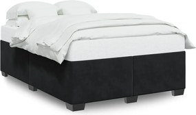 vidaXL Cadru de pat fără saltea, negru, 140x190 cm, catifea