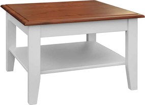 Masă lemn masiv nuc Cafea Linea 70x70cm Alb-