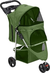 vidaXL Cărucior pliabil pentru câini verde 80x46x98 cm țesătură Oxford