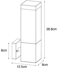 Lampă de perete exterioară modernă gri închis cu opal - Malios