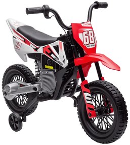 AIYAPLAY Motocicletă Electrică pentru Copii 3-6 Ani cu 2 Motoare și Accelerație Manuală, 2,4-5km/h, 107x56x70 cm, Roșu | Aosom Romania