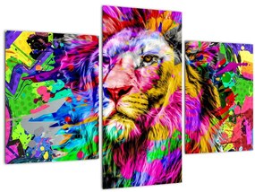 Tablou - 3D imaginea leului (90x60 cm)