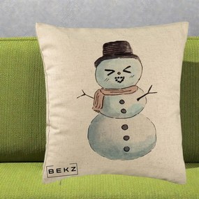 Perna Decorativa Om de Zapada Kawaii Haios, 40x40 cm, Bej, Husa Detasabila, Perna Inclusa, BEKZ®