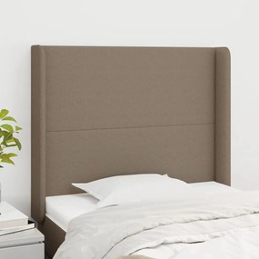 vidaXL Tăblie de pat cu aripioare gri taupe 83x16x118/128 cm textil