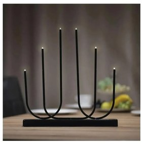 Suport pentru lumânare LED de Crăciun 6xLED/2xAA negru