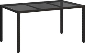 vidaXL Masă de Grădină Negru 150 x 90 x 75 cm poliratan
