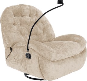 Scaun pivotant de lux, cu balansare, bej, DELMOR