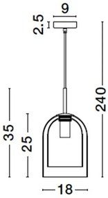 Lustra, Pendul modern Velor champagne 18cm