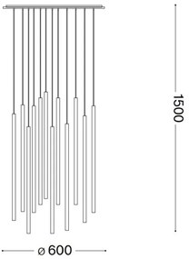 Lustră LED pe cablu Ideal Lux FILO LED/25W/230V alamă
