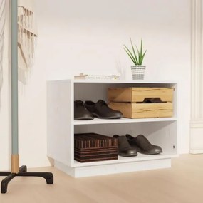 vidaXL Dulap pantofi, alb, 60x34x45 cm, lemn masiv de pin