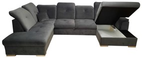 Supermobel Canapea in forma de U DAVIO, 320x85-104x204/156, sawana 27, stanga