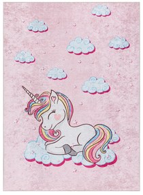 JUNIOR 51855.804 covor lavabil Inorog, nori pentru copii anti-alunecare - roz - SECUNDAR-COTATI PRODUSUL