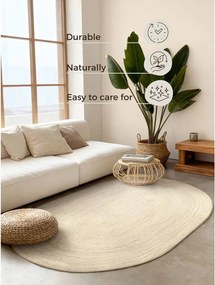 Covor în culoare naturală deschisă reversibil/țesut manual din iută 160x230 cm Braided – Hanse Home
