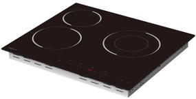 Plita vitroceramica incorporabila Tesla HV6300MB, 5700W, 9 trepte, Timer, Indicator suprafață fierbinte, Protectie copii, Negru