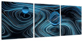 Tablou abstract (cu ceas) (90x30 cm)