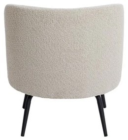 Fotoliu crem cu tapițerie din stofă bouclé Dieyda – Light &amp; Living