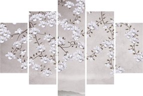 Tablou - Flori într-un peisaj gri (150x105 cm)